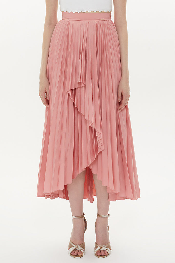 Pink Pleated maxi skirt 81162