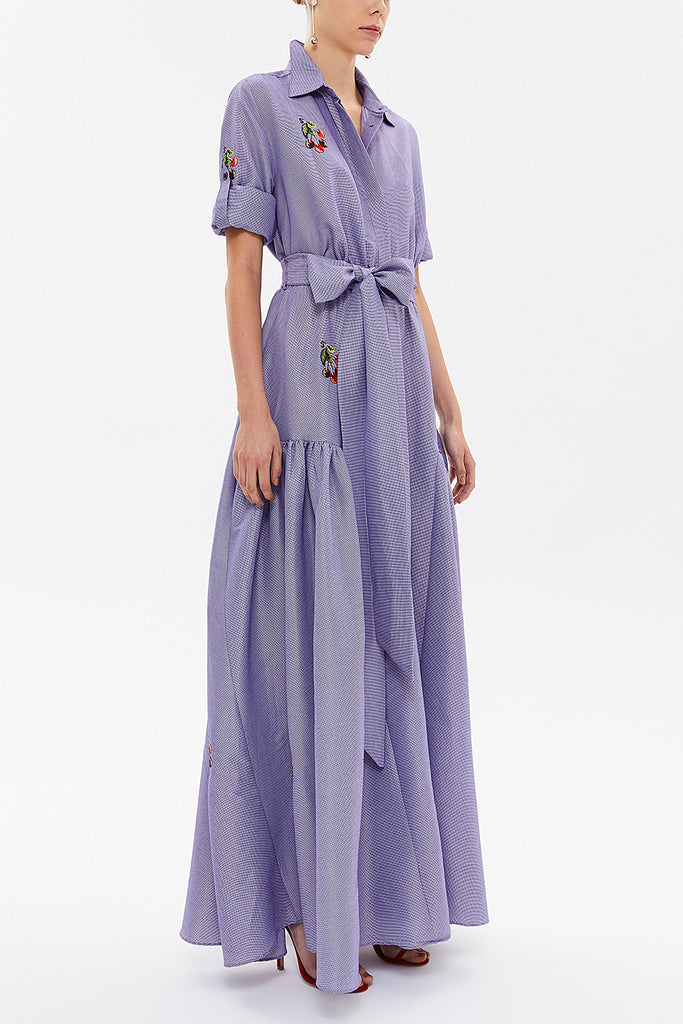 Purple Embroidered maxi  dress 92866