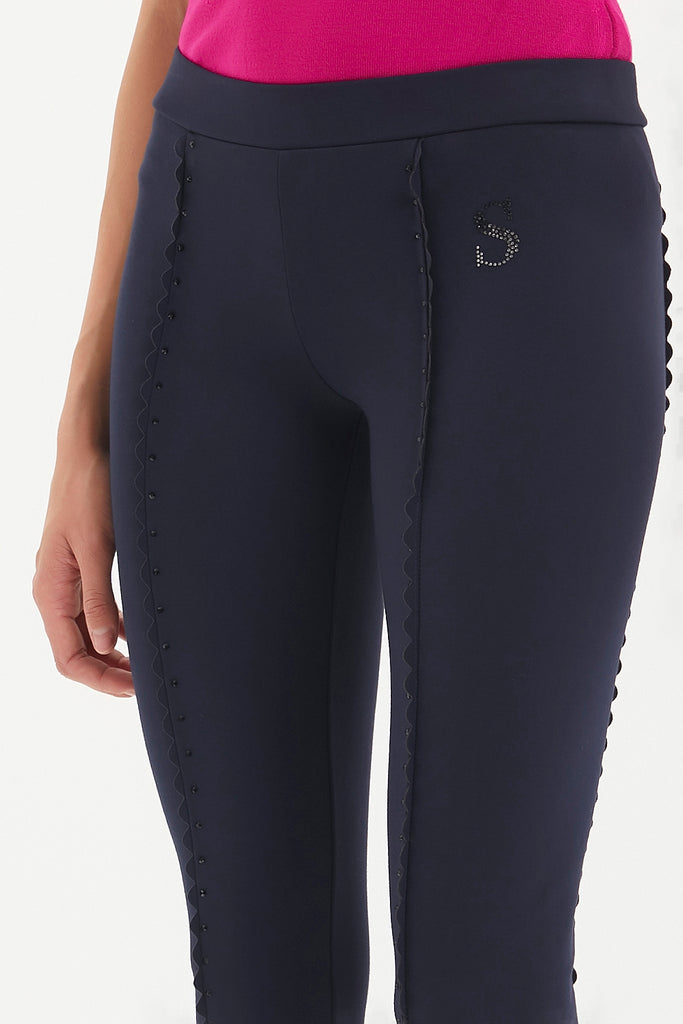 Navy Blue Laser cut leggings 40982