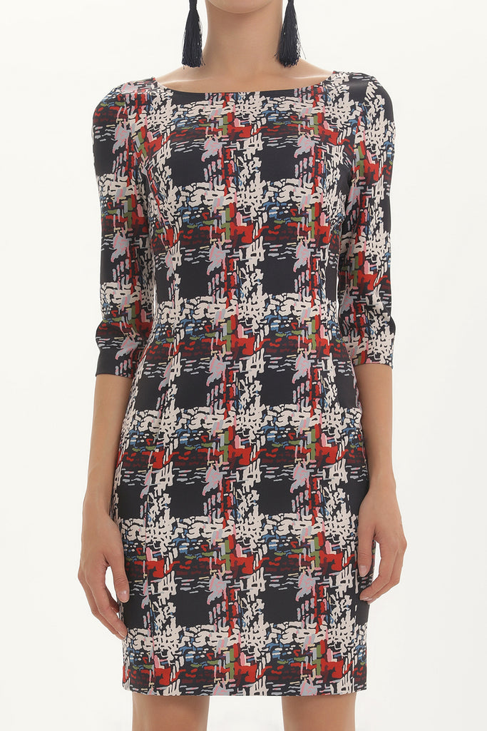 Patterned Zipped mini dress 92166