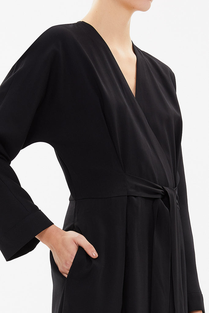 Black Slit maxi dress 92895