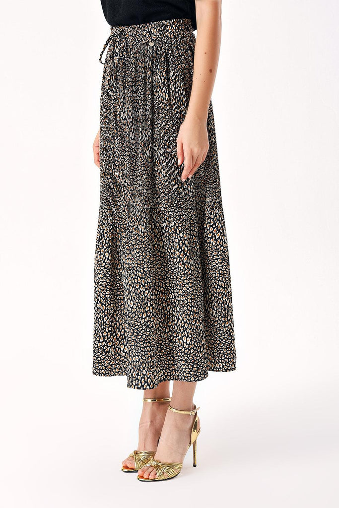 Patterned Pleated midi skirt 81275