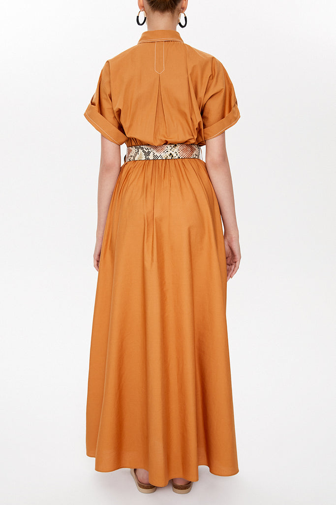 Cinnamon Pocket elastic waist maxi dress 93098