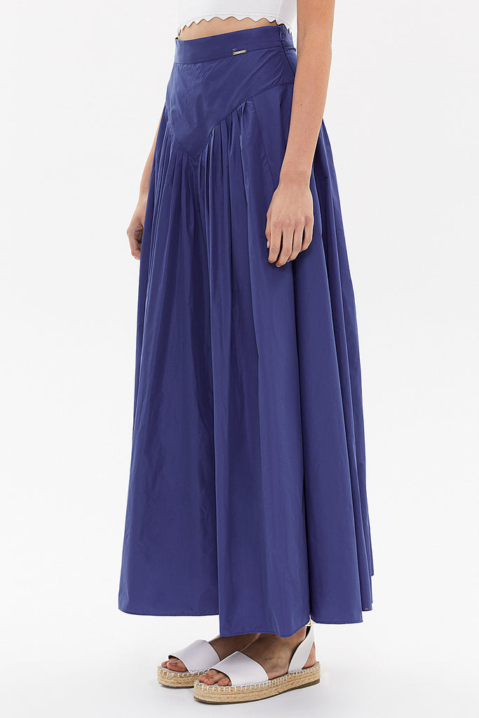 Blue Maxi Pleated skirt 81090