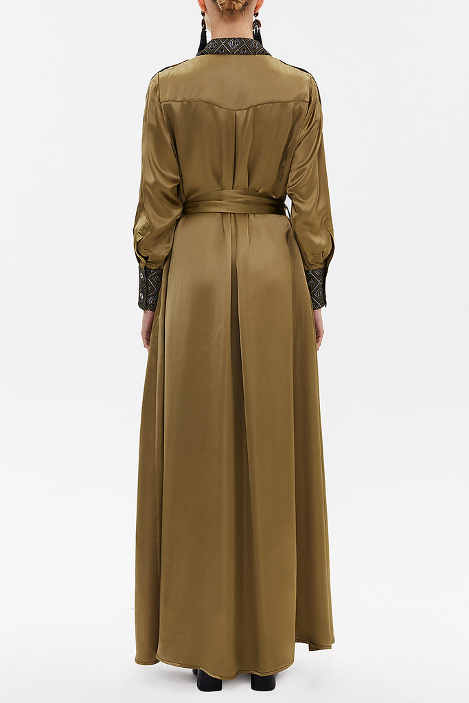 Camel Hair Waistband maxi dress 92564