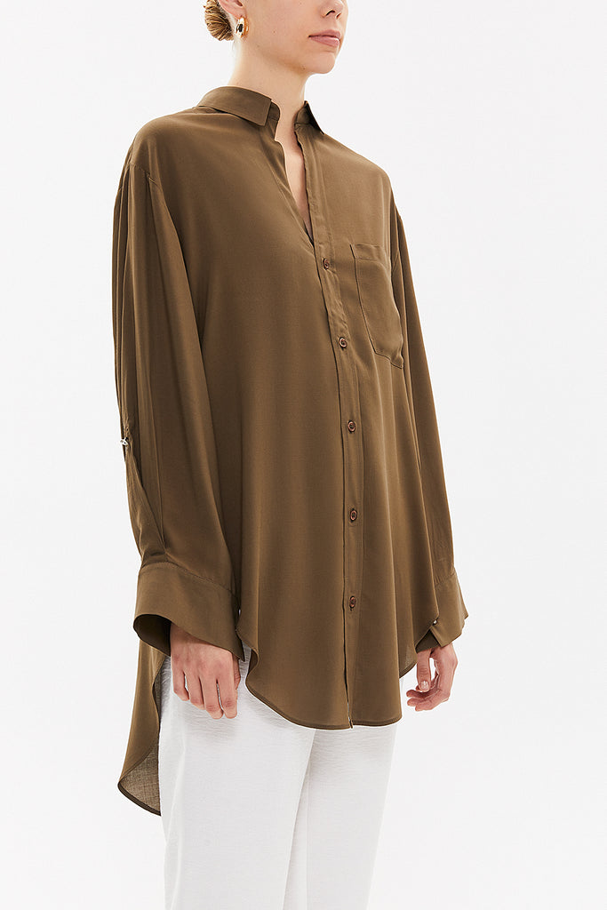 Khaki Wide cut shirt 10681