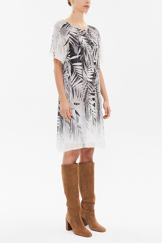 Gray Pleated mini dress 92638