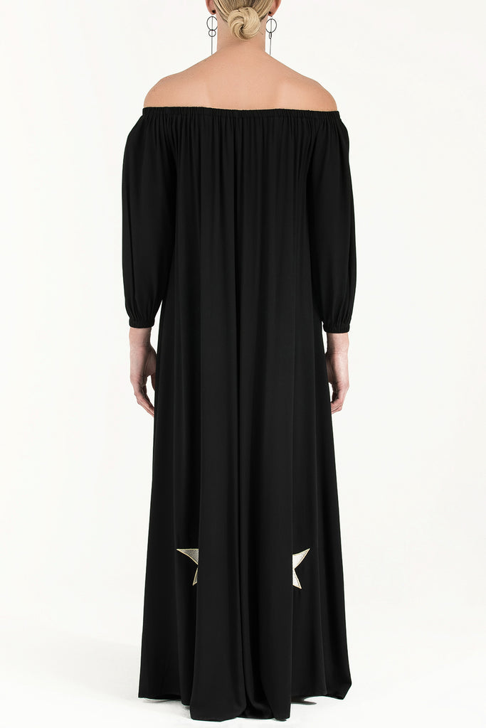 Yıldız Nakışlı Elbise Siyah 92242