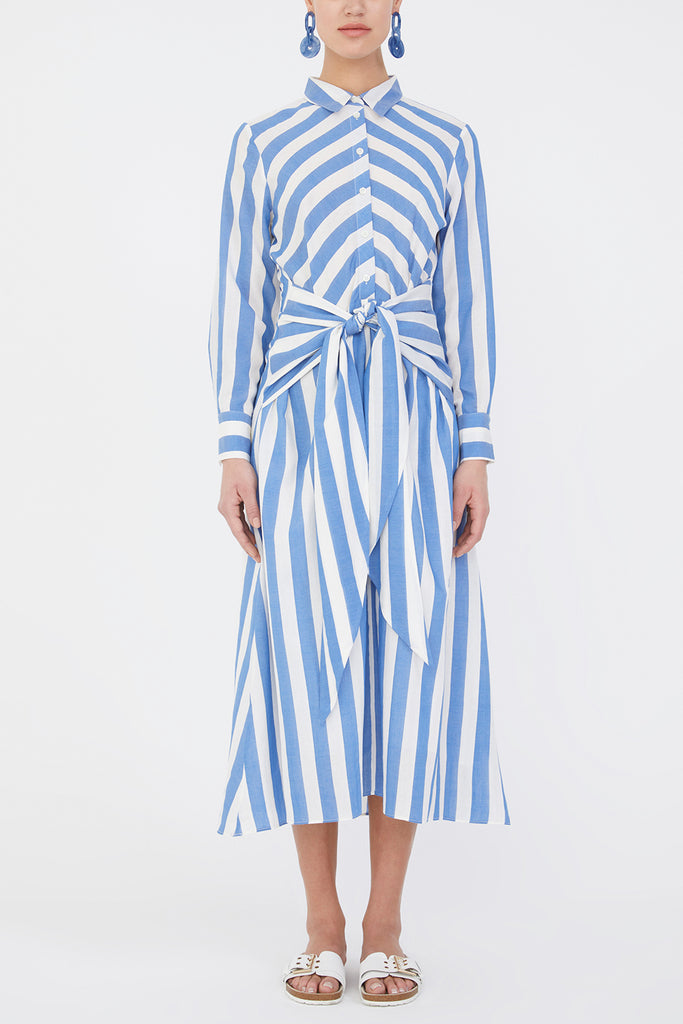 Blue Tie midi dress 92889