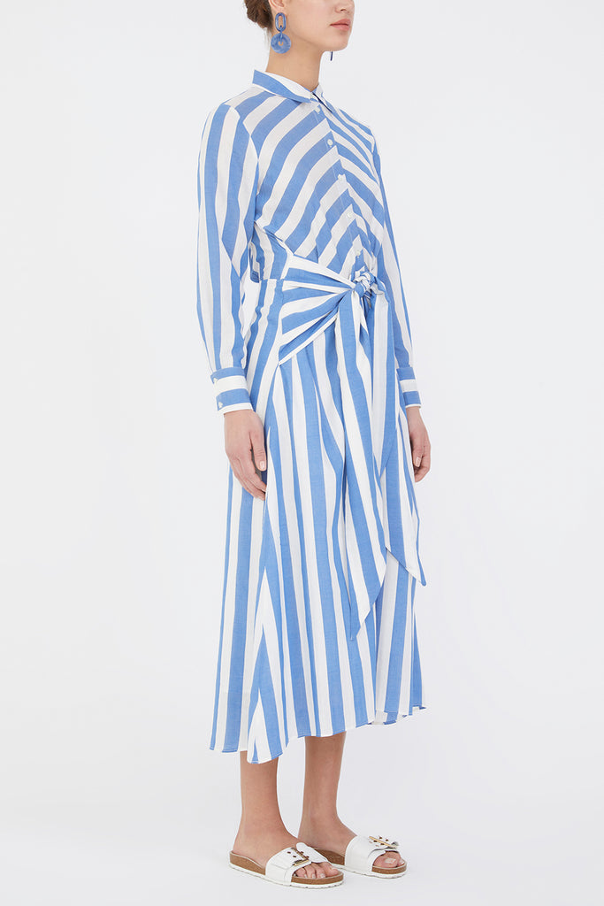 Blue Tie midi dress 92889