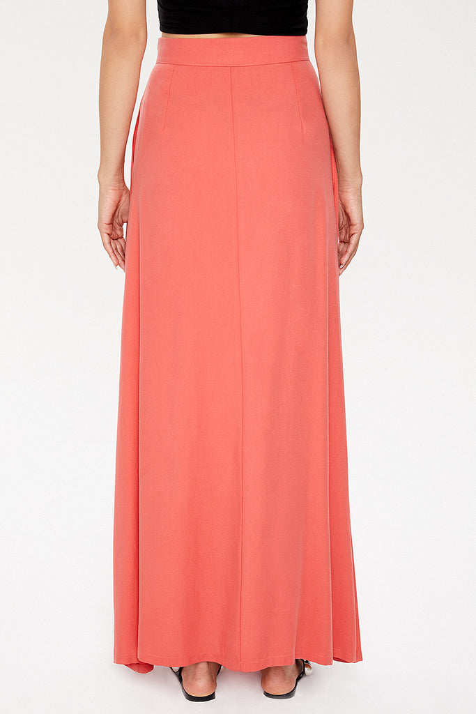 Coral Wrap-over maxi skirt  81068