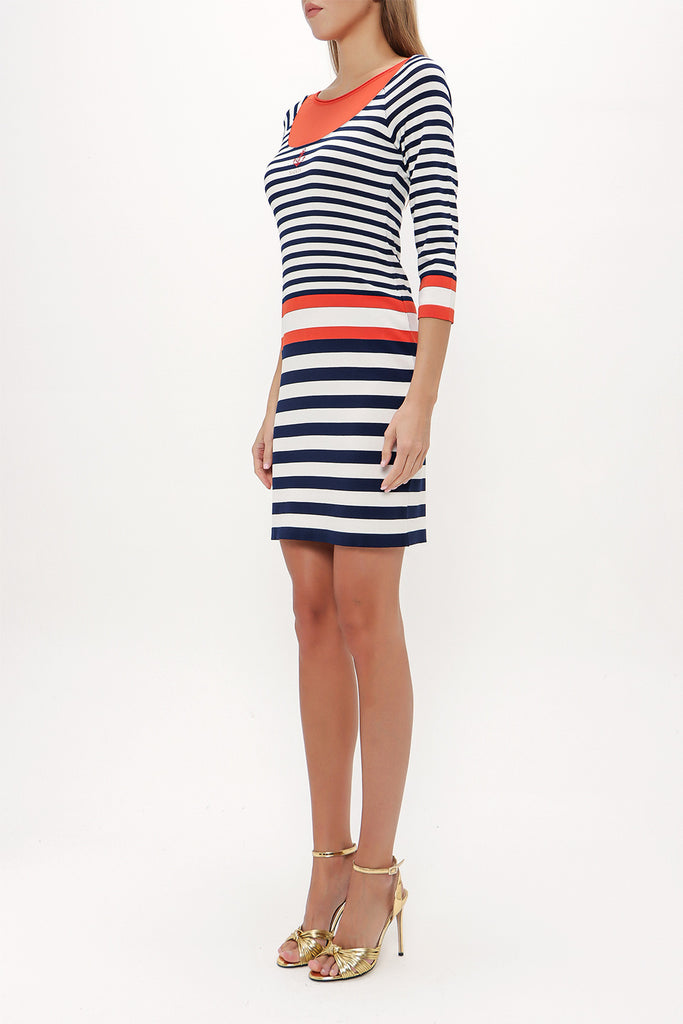 Navy Blue Knit dress 28058