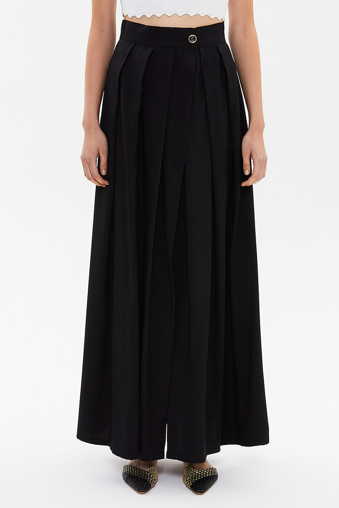 Black Wrap-over maxi skirt  81068