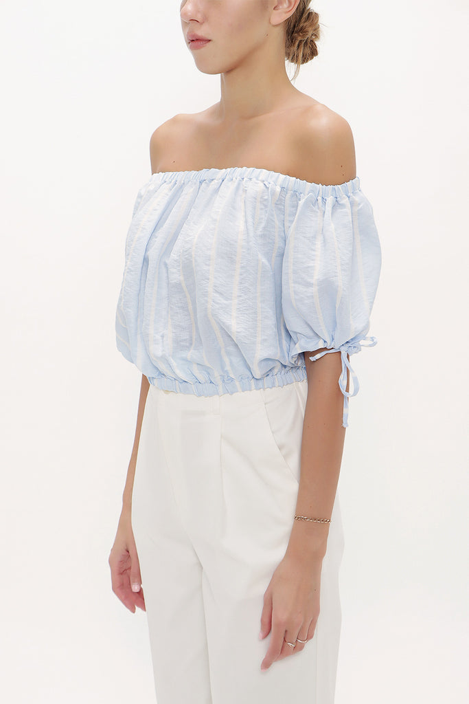 Blue Off shoulder  blouse  19628