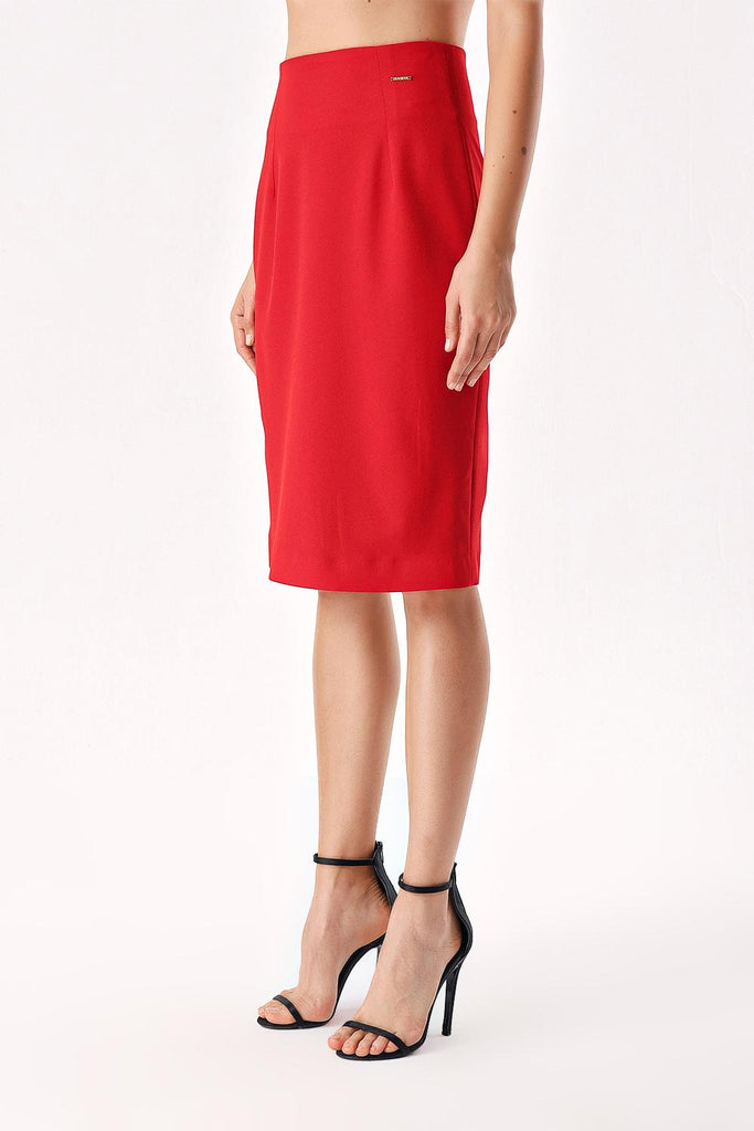 Red High waist pencil skirt 81279