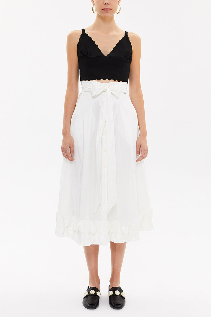 White Pleated skirt 81082