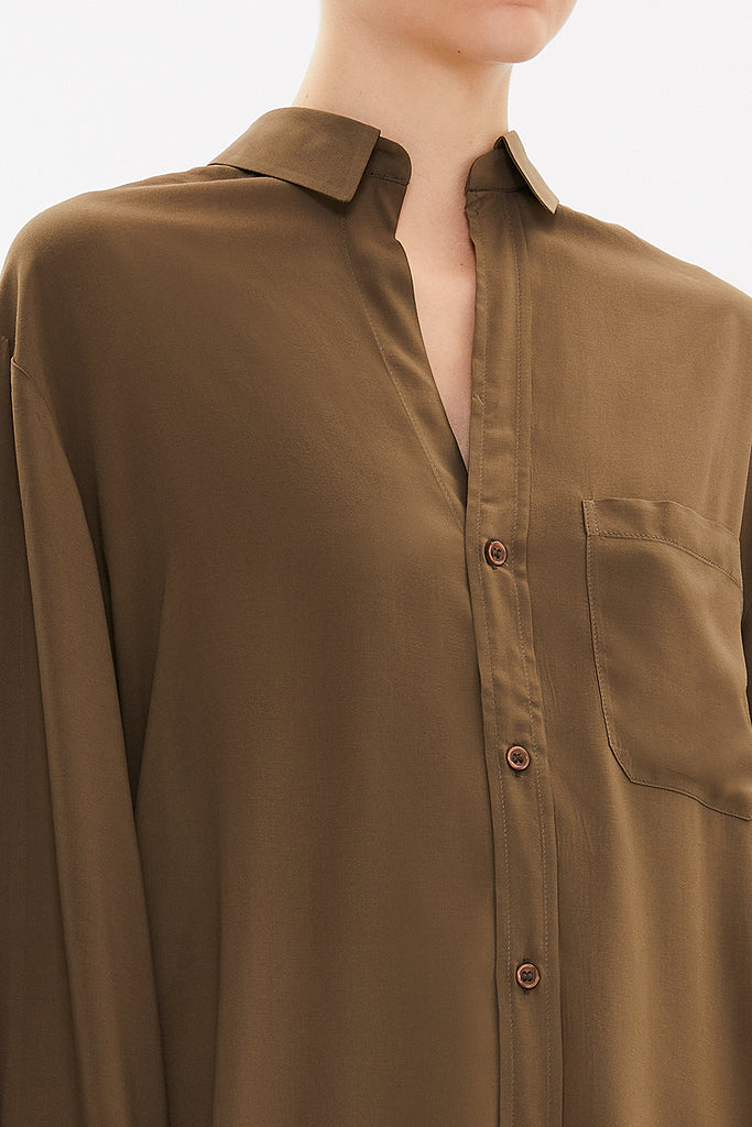 Khaki Wide cut shirt 10681