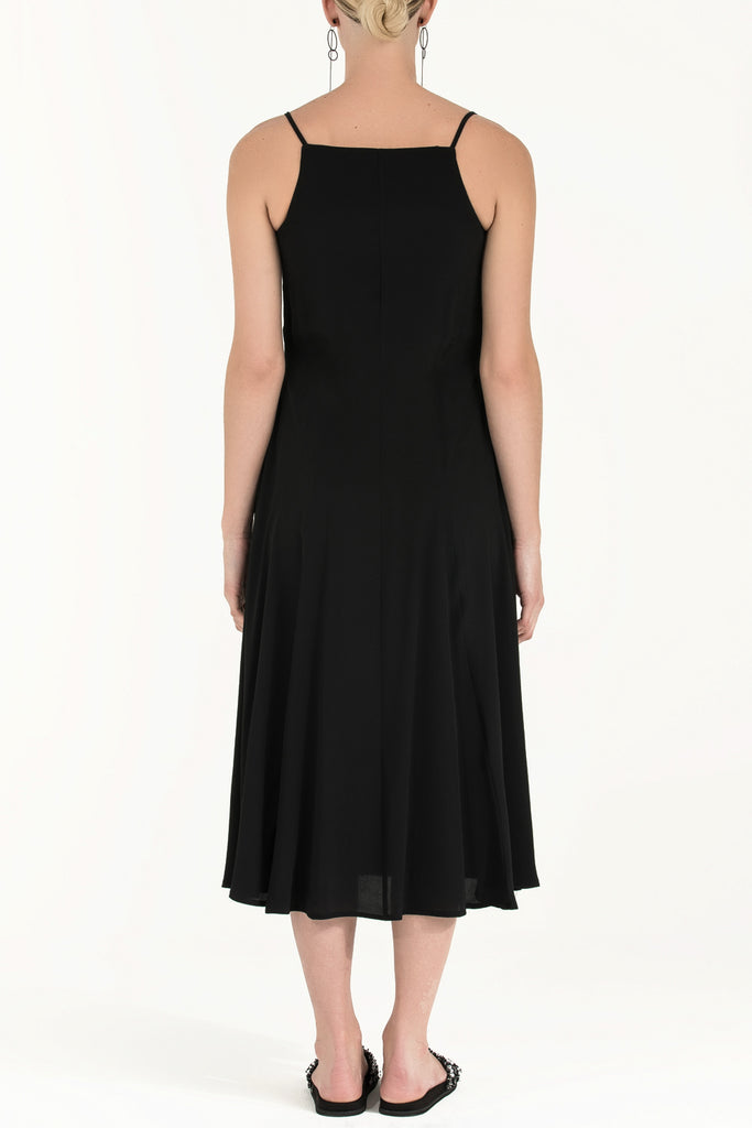 Askılı V Yaka Elbise Siyah 92296