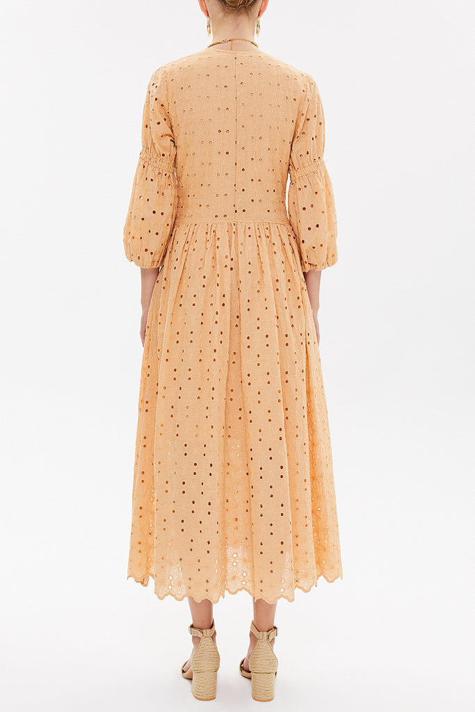 Beige Brode balloon sleeve maxi dress 92770