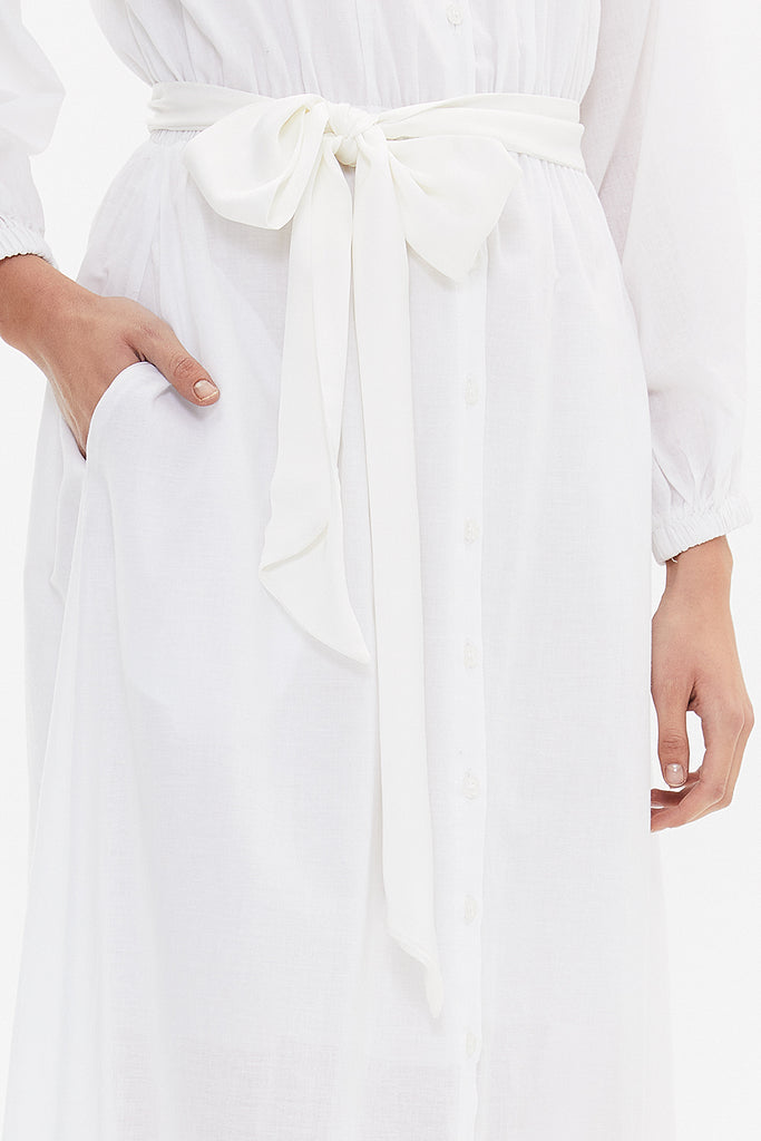 White Brode wide cut maxi dress 92762