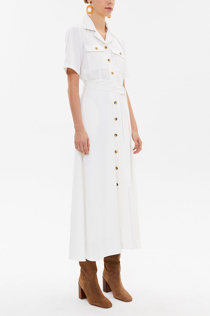 White Short sleeve maxi  dress 92867