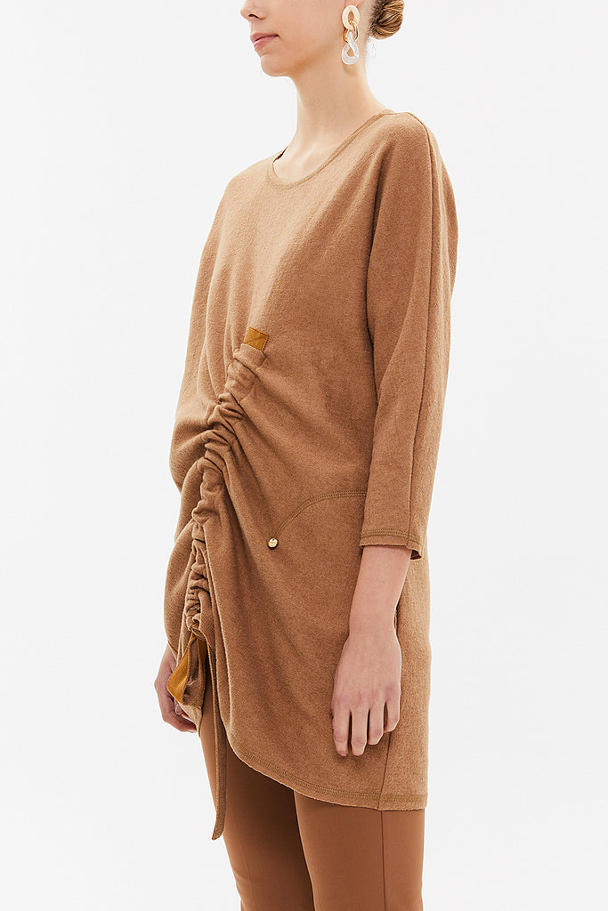 Camel Hair Gathered wool blouse 19495