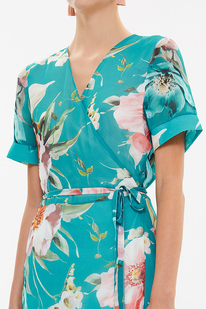 Mint Wrap-over midi dress 92828