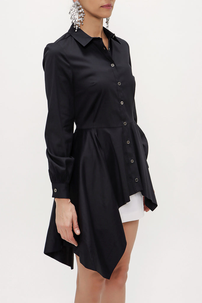 Black Wide cut flowing shirt  10727