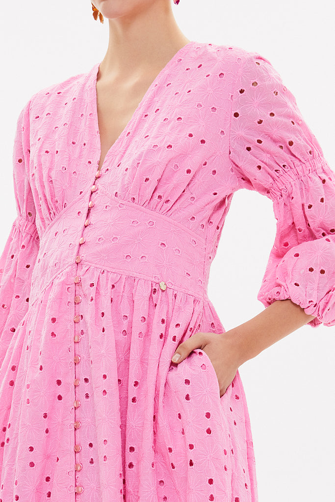 Pink Brode balloon sleeve maxi dress 92770