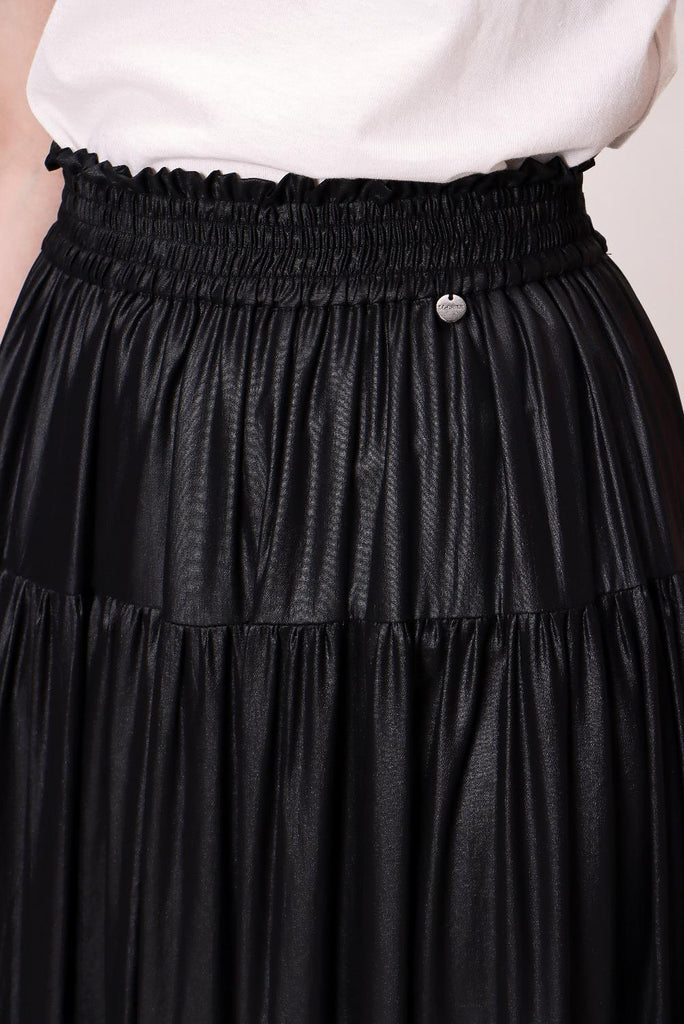 Spotted Pleated long skirt 81073