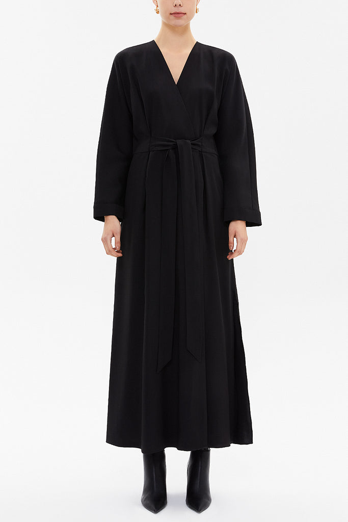 Black Slit maxi dress 92895