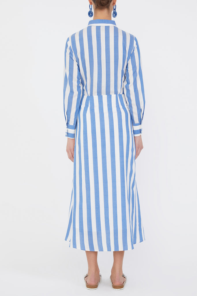 Blue Tie midi dress 92889