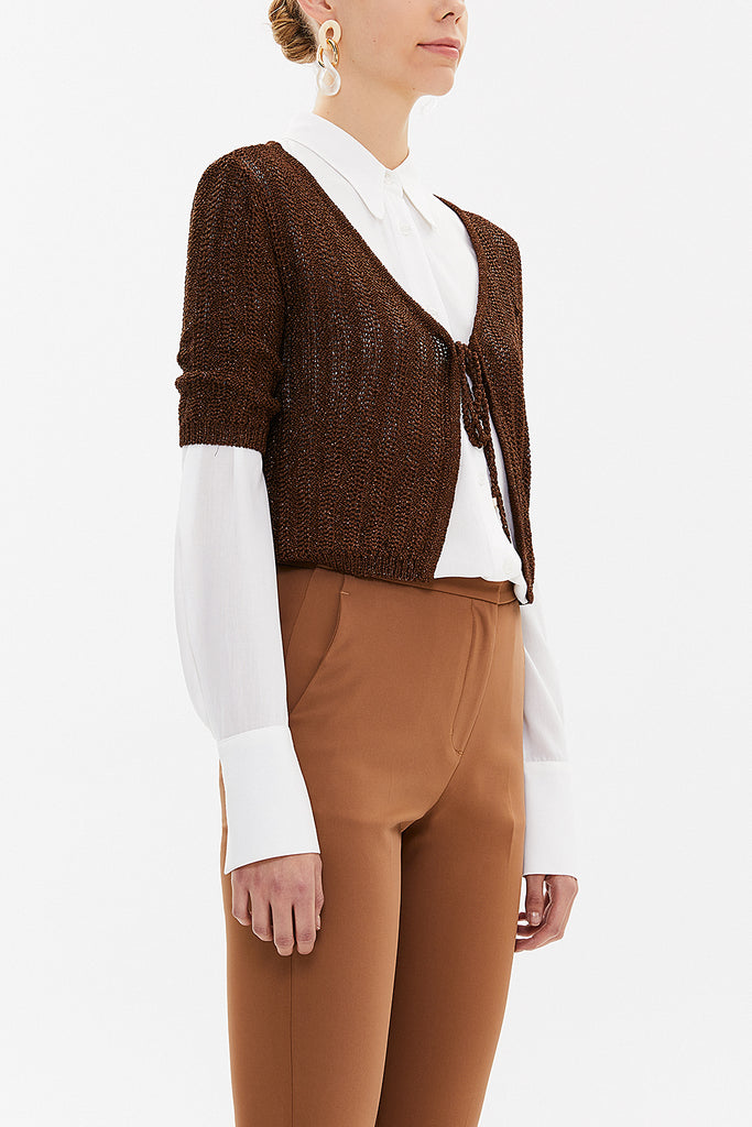 Brown Knit  cardigan  28248