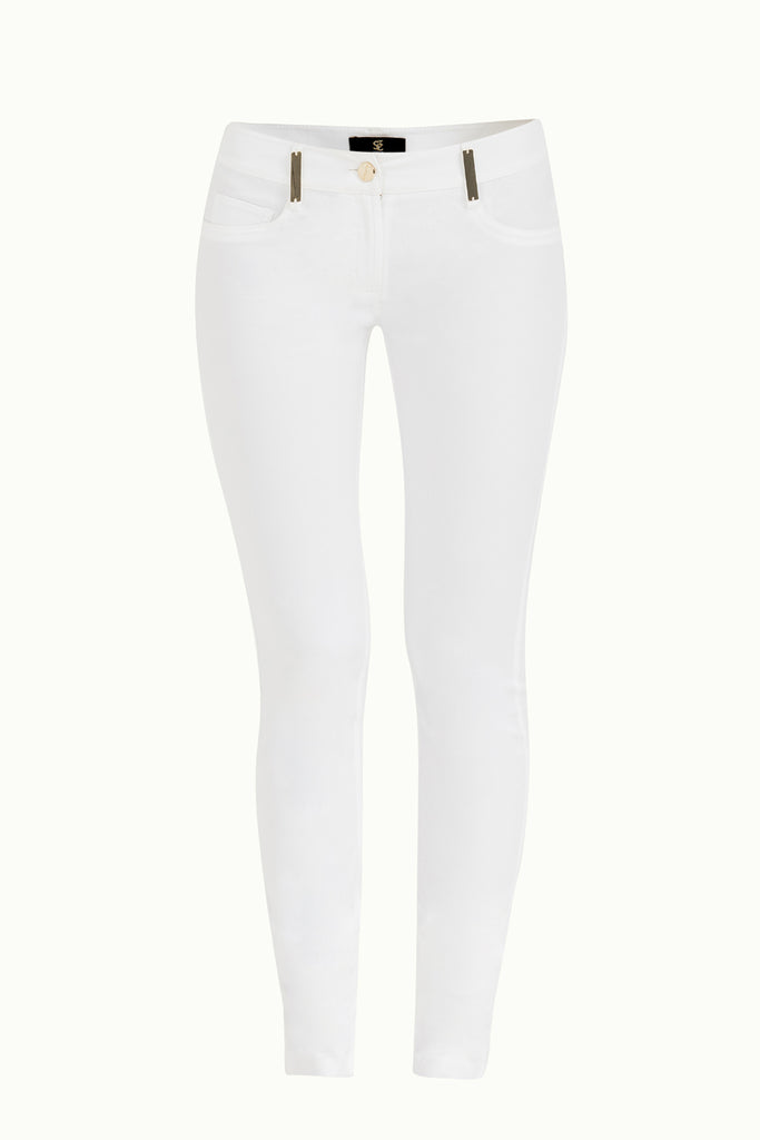 White Slim fit cotton pants 40932