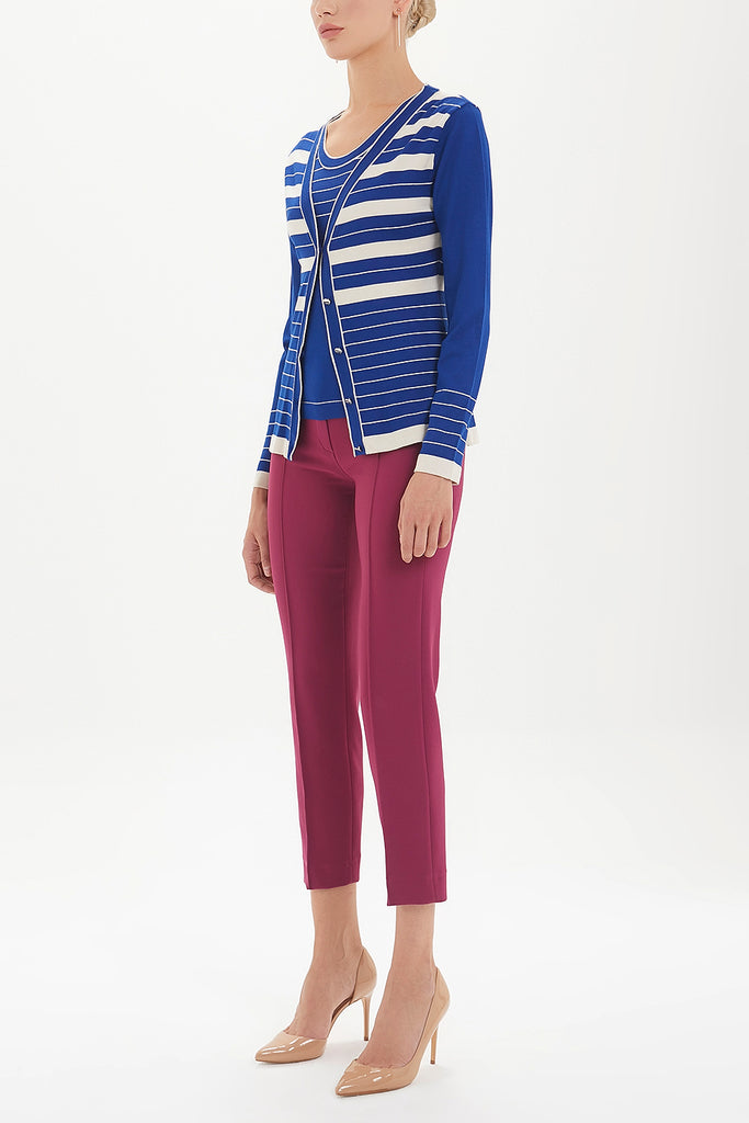 Sax Striped and buttoned knitwear suit 28515